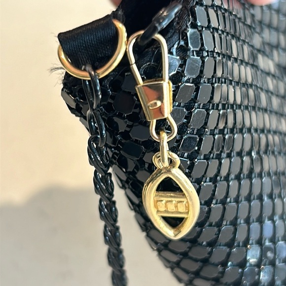 Black Metal Mesh Clutch Crossbody Purse Retro Vintage Style Evening Party Bag - Picture 9 of 14